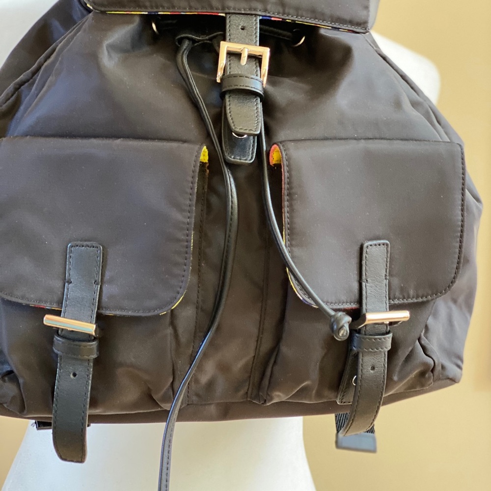 Prague Leather/Nylon Backpack - Picture 2 of 9